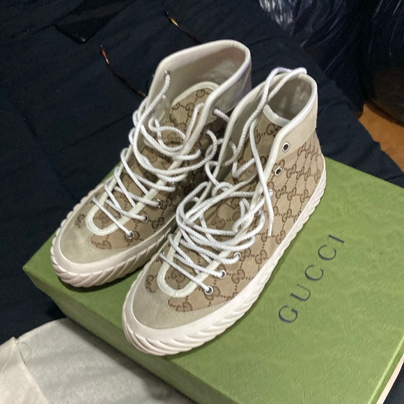Slightly authentic used worn Gucci sneakers once maybe twice - Picture 1 of 12
